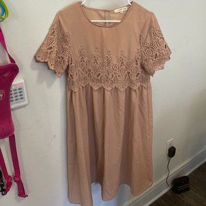 Blush Pink Lace Dress